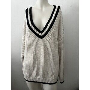Abercrombie & Fitch Sweater Womens XL Varsity Preppy Tennis Academic Sleeve Spot